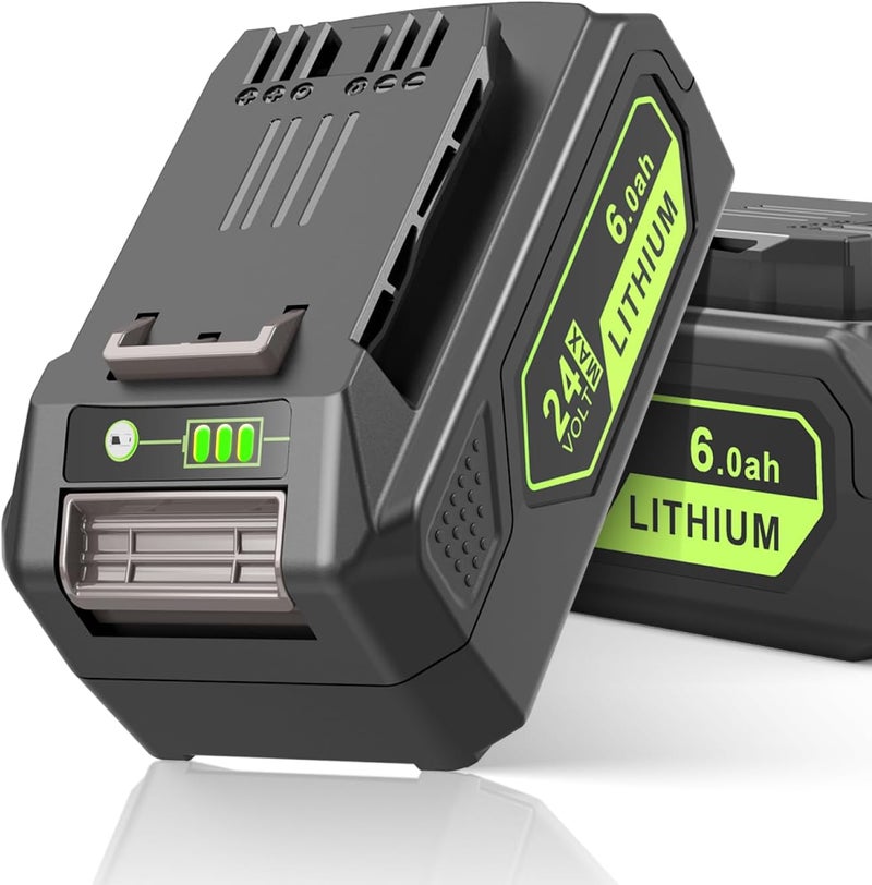 Zpubnor عبوة 2 بطارية بديلة 24 فولت لجهاز Greenworks 24V 6.0A، 29842 29852 29322 BAG709 BAG710 20352 22232 2508302 متوافقة مع أدوات Greenworks 24V اللاسلكية - Image 1